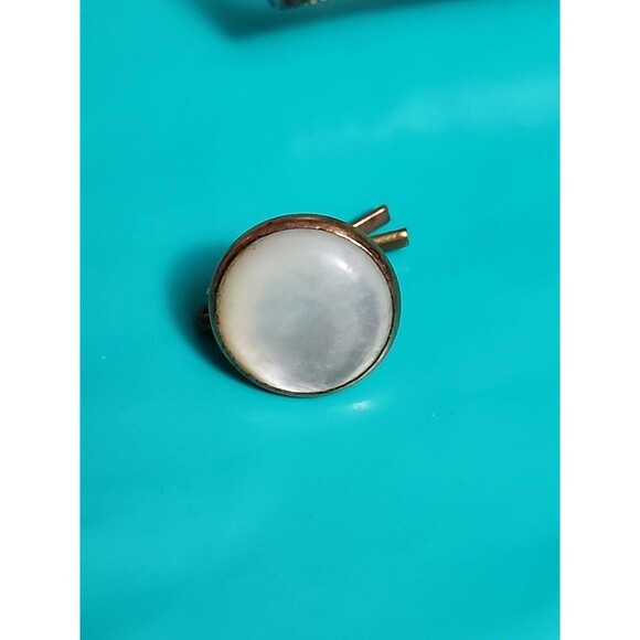 Vintage Dark Mother of Pearl Mens Shirt Studs Formal Jewelry Set - Picture 6 of 7